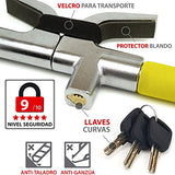 KRASER WA839Y Bastón Antirrobo Automóvil Volante, Cerradura Seguridad, Martillo Emergencia, Amarillo Disuasorio, Universal Coche Camión, Caravana Furgoneta, Bastón Carro, Seguro Volante, Candado Auto