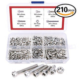 Hilitchi 420pcs M2 M3 Stainless Steel Hex Socket Head Cap Screws Nuts Assortment Kit with Box (304 Stainless Steel) by Hilitchi