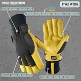 Guantes de trabajo de invierno HydraHyde de piel resistentes al agua para hombre, extra grandes (Wells Lamont 1206)