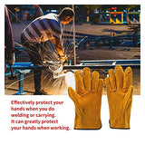 Guantes de soldadura Un par / set Fire a prueba de fuego Guantes de soldadora de cuero de vaca duradera HUEVOS DE SEGURIDAD DE LOS TRABAJO DE CALOR for SOLDADURA HERRAMIENTAS DE MANO DE METAL Resisten