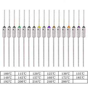 Hilitchi 85 piezas 10 A 250 V circuito de corte de temperatura de corte térmico fusible surtido Kit – 100 ℃ a 280 ℃