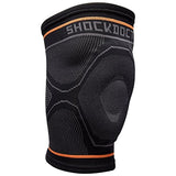 Shock Doctor Compression Knit Knee Sleeve with Gel Support, Black/Grey, Adult-Medium