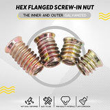 Hilitchi 90Pcs Furniture Screw in Nut Threaded Wood Inserts Bolt Fastener Connector Hex Socket Drive Insert Nuts for Wood Furniture with Bonus Hex Spanner (5/16"-18)