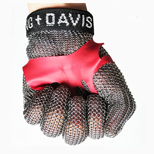 Guantes de Trabajo Anticorte Guantes De Cadena De Metal, Guantes Resistentes A Cortes De Trabajo Seguro Para Carnicero, Chef, Carpintero, Sastre, Mano Derecha E Izquierda Universales ( Size : 1PCS/L )