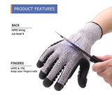 Guantes antivibración, resistentes a cortes y impactos, guantes mecánicos de trabajo, Gris, Large