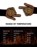 Guantes de barbacoa, guantes de barbacoa de 800 °C, resistentes al calor extremo, guantes ignífugos, guantes de barbacoa, guantes de horno para ahumar, cocinar, hornear, cortar, soldar, asar, resistente a los cortes y protección del antebrazo (naranja)