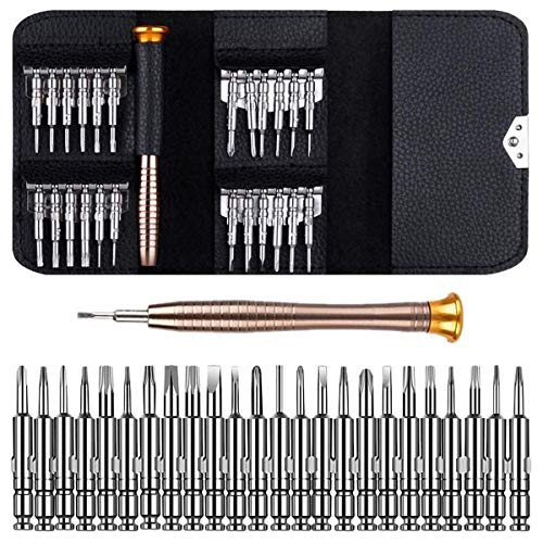 PUBUNUS 25 en 1 Juego de Destornilladores, Mini Set de Destornilladores de Precisión Electrónica Herramientas Kit de Reparación para Teléfono Celular, Reloj, PC, Computadora Portátil, Cámara Digital (25 en 1)