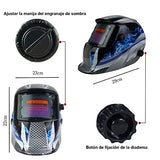 Pwigs Casco de Soldadura con energía Solar Capucha de oscurecimiento automático con Rango de Sombra Ajustable 4/9-13 para máscara de Soldador de Arco Mig TIG (Fuego Azul)