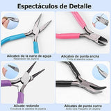 Juego de 4 Alicates para Joyas, Pinzas para Bisuteria y Joyeria Herramientas, Alicates de Joyería, Alicates para Hacer Joyas, Kit de Fabricación de Joyas para Suministros de Fabricación de Joyas.