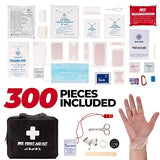 M2 BASICS Kit de primeros auxilios de 300 piezas (40 artículos únicos), kits de emergencia de primera calidad, hogar, campamento, coche, oficina, viajes, vehículo, supervivencia