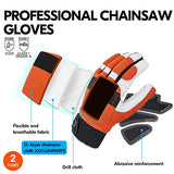 Vgo 2 pares de Guantes de Trabajo Para Motosierra, Protección Para Sierra En La Parte Posterior Izquierda (M/M, naranja, GA8912)