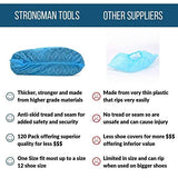 Strongman Tools | 120Â unidades extra grueso zapatos desechables y fundas de botas | Durable y resistente al agua | Antideslizante | Talla única