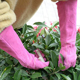 Handland - Guantes de jardinería de piel para mujer, a prueba de torceduras, guantes de jardinería de alta resistencia, longitud del codo, guantes de poda de rosas