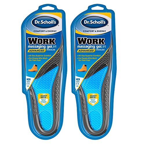 Dr Scholl's Work - Plantillas de gel para masaje, N/A, Paquete con 2