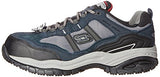 Skechers, Zapatos para trabajo antideslizantes, Soft Stride Grinnel 77013EW, Azul/Gris, 28 Horma Extra Ancha