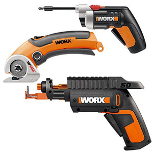 Worx wo7037 Combo Kit – wx255l SD Conductor, wx081l cierre de cremallera Snip, y wx252l Extended Reach Tornillo conductor