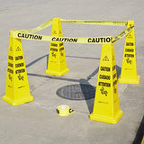 AmazonCommercial Cinta de advertencia (caution), 8 cm x 300 m, amarillo, 4 por paquete