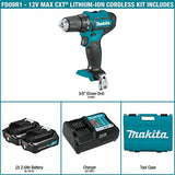 Makita FD09R1 12 V Max CXT® iones de litio inalámbrico 3/8 pulgadas Driver-Drill Kit (2.0 Ah)