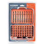 KORR Tools KIBPP022 Juego de brocas de seguridad Phillips, hueco cuadrado, ranurado, Pozi Lock, Torx, Torx Tamper, Hex Tamper, Tri-Wing, Llave de torq, Embrague, Spline Specialty Driver Bit