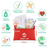 Pequeño kit de primeros auxilios de viaje, 87 piezas limpia, trata y protege la mayoría de las lesiones, listo para emergencias en casa, al aire libre, coche, camping, lugar de trabajo, senderismo.