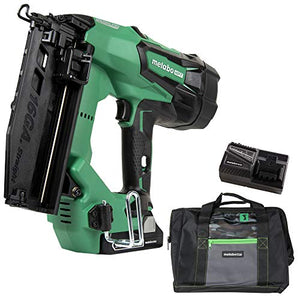 Metabo HPT Cordless Finish Nailer Kit, Unique Air Spring Drive System, 18V - 3.0 Ah Lithium Ion Battery, Brushless Motor, 16 Gauge, Lifetime Tool Warranty (NT1865DMS)