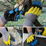 GSG - Guantes de jardín para hombre y mujer, a prueba de espinas, 6 paquetes de guantes de trabajo de nitrilo, color gris, mediano