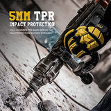 Guantes de trabajo resistentes, guantes de trabajo mecánicos antivibración para hombres, guantes de trabajo con acolchado SBR, guantes protectores de impacto TPR (extragrandes, negro y amarillo)