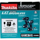 Makita CX200RB 18V LXT® Litio-Ion Sub-Compacto Inalámbrico 2 Pc. Kit Combo (2.0Ah)