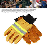 Yesbaby Guantes de Trabajo Ignífugos Guante de Seguridad Resistente Al Calor Antivalor de Cuero de Vaca Duradero