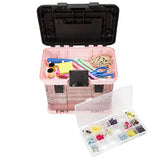 Stalwart - 75-STO3183 Parts & Crafts Caja de herramientas estilo estante con 4 organizadores, rosa