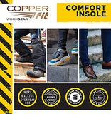 Copper Fit Plantillas de trabajo resistentes para hombre para soporte de arco todo el día, color negro, talla única de EE. UU, Negro, Talla unica