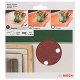 Bosch Home and Garden 2609256A29 - Juego de hojas de lija (5 piezas, para lijadoras orbitales aleatorias, 150.40)