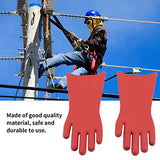 VumSyme Guantes de Trabajo de Seguridad, Goma de Trabajo de protección eléctrica de Seguridad de 12 kV de 12 kV, Guantes aislados de Servicio Pesado, ácido, álcali y protección del Aceite (L, 41 cm)