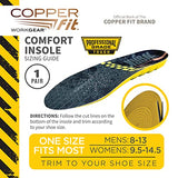 Copper Fit Plantillas de trabajo resistentes para hombre para soporte de arco todo el día, color negro, talla única de EE. UU, Negro, Talla unica