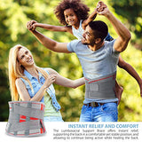 ORTONYX Lumbar Support Belt Lumbosacral Back Brace – Ergonomic Design and Breathable Material - XS/M (Waist 26"-32.2") Gray/Red