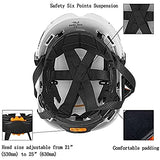 LINGOSHUN Casco Protector al Aire Libre Ajustable con Gafas Casco de Seguridad Industrial para Escalada de Construcción/Yellow / 1 PCS