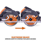 Evolution Power Tools R185CCSX+ Kit de sierra circular multimaterial de 7-1/4 pulgadas con bolsa de transporte