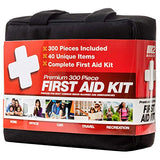 M2 BASICS Kit de primeros auxilios de 300 piezas (40 artículos únicos), kits de emergencia de primera calidad, hogar, campamento, coche, oficina, viajes, vehículo, supervivencia