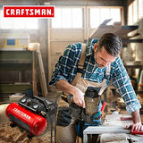 Craftsman Compresor de aire portátil de 3/4 HP de 1.5 galones, máximo 135 PSI, 1.5 CFM a 90 psi, tanque de aire libre de aceite, herramienta de aire eléctrica, CMXECXA0200141A, rojo