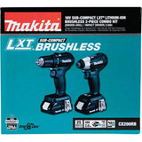 Makita CX200RB 18V LXT® Litio-Ion Sub-Compacto Inalámbrico 2 Pc. Kit Combo (2.0Ah)