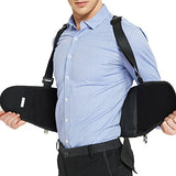 Neotech Care - Soporte lumbar con clips extraíbles para pantalones y tirantes desmontables - Cinturón de apoyo para la espalda - Ajustable, ligero, transpirable, fundas de hombro - Trabajo, postura - Negro (talla XL)