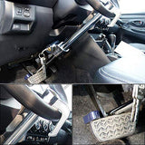 Candado de freno universal Wisamic para volante con longitud ajustable, doble protección, de acero inoxidable, extensible, para volante y freno de embrague, alta seguridad