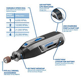 Dremel Lite 7760 N/10 - Herramienta giratoria inalámbrica de iones de litio de 4 V, velocidad variable, multiusos, carga USB, fácil cambio de accesorios, perfecto para bricolaje ligero y manualidades