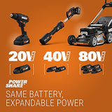 WORX Taladro inalámbrico de 20 V WX101L.4 con 30 brocas de perforación y conducción, juego de batería y cargador incluido