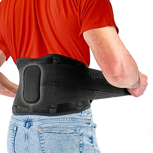 Fitgame - Cinturón de apoyo lumbar para aliviar el dolor | Ciático, hernia de disco y escoliosis para hombres y mujeres - Correas ajustables y almohadilla lumbar extraíble