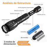 E T EASYTAO Linterna Led Recargable, Lámpara Militar XML-T6 Herramienta para Visión Nocturna Lámpara Linterna Portátil 1600 Lúmenes, Lámparas Tácticas con 5 Modos de Luz