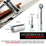 Redlemon Juego de Herramientas de Dado Hexagonal Universal, Matraca y Extensión, Ajustable a Tuercas y Tornillos de 1/4 Hasta 3/4 de Pulgada, Ideal para Reparaciones de Auto, Bicicleta y Hogar Multiusos