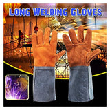 Petrikora Guantes de Soldadura para TIG Resistentes el Calor Guantes de Soldadura Los soldadores Trabajan Suave Cuero de Piel de Vaca más Guantes for Proteger la Herramienta de Mano