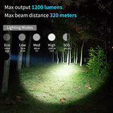 WUBEN L60 Linterna LED Portátil 1200 Lumens Lámpara Táctica Recargable 5 Modos,Zoomable Impermeable Táctica para Senderismo, cámping, senderismo