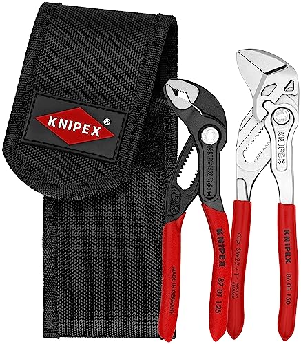 Knipex Tools 00 20 72 V01 Mini Pliers in Belt Pouch, Red, 2-Piece